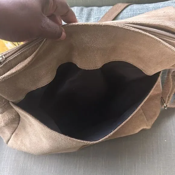 Crazy Lou Paris Graphic Suede Messenger Bag - Picture 5 of 9